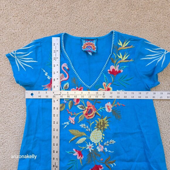 NWOT Johnny Was Nohea Linen Dress Embroidered XXS - Picture 3 of 12